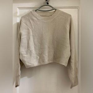SHEIN CURVE - cropped sweater with sweater dress, size 0x - very light gray